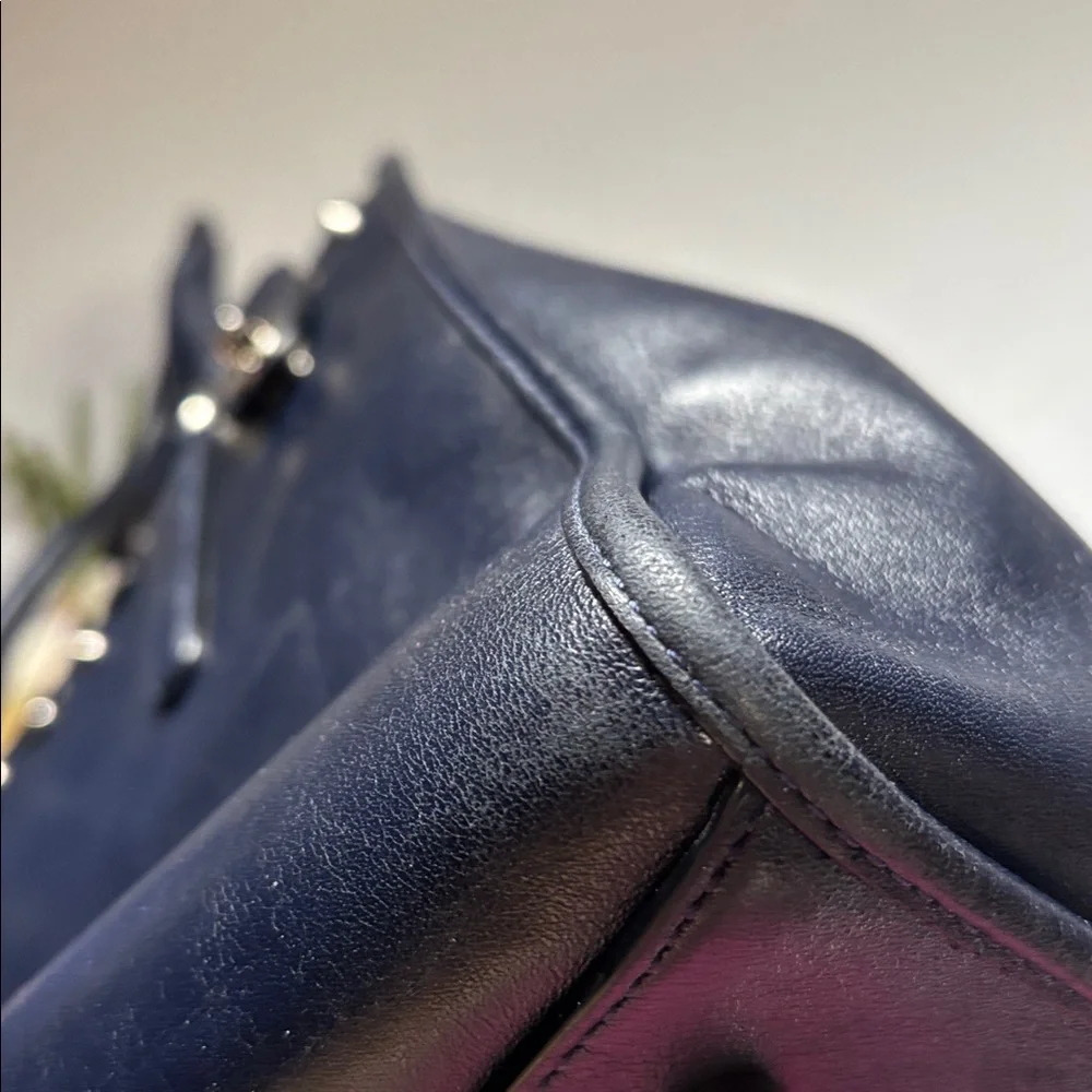 Coach Crosby Carryall with Floral Rivets in navy leather Coach NAVY BLUE LEATHER